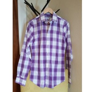 Express purple plaid shirt
